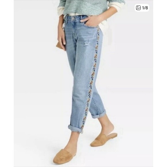 Knox Rose Light Blue Mid Rise Straight Leg Cuffed Jeans Women’s Size 16 New - Picture 1 of 11